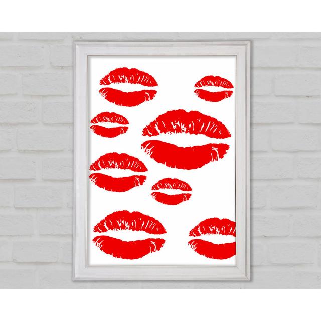 Red Lips - Single Picture Frame Art Prints Canora Grey Size: 42cm H x 29.7cm W x 1.5cm D on Productcaster.