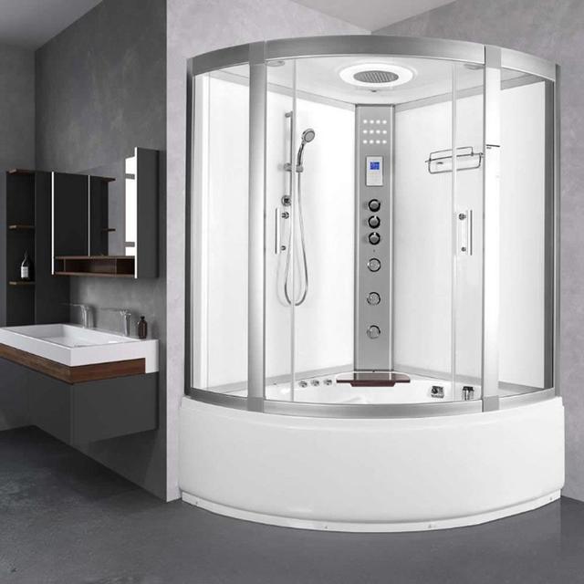 Vidalux Lisbon 1350 Steam Shower Whirlpool 1350 x 1350 Vidalux Colour: White on Productcaster.