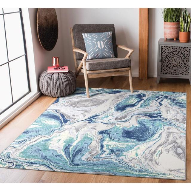 Luxury Modern Living Room Rugs Beautiful Stylish Design Area Rugs Hallway Runner Rugs Multi Ivy Bronx Rug Size: Rectangle 80 x 150cm on Productcaster.