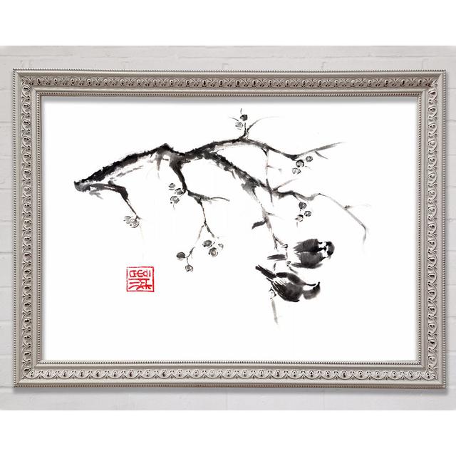 Chinese Birds In The Branch Framed Print Bright Star Size: 29.7cm H x 42cm W x 3cm D on Productcaster.