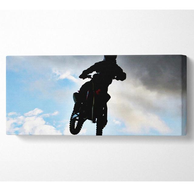 Motorcross Freestyle In The Sky - Wrapped Canvas Art Prints Latitude Run Size: 71cm H x 162.5cm W x 10cm D on Productcaster.