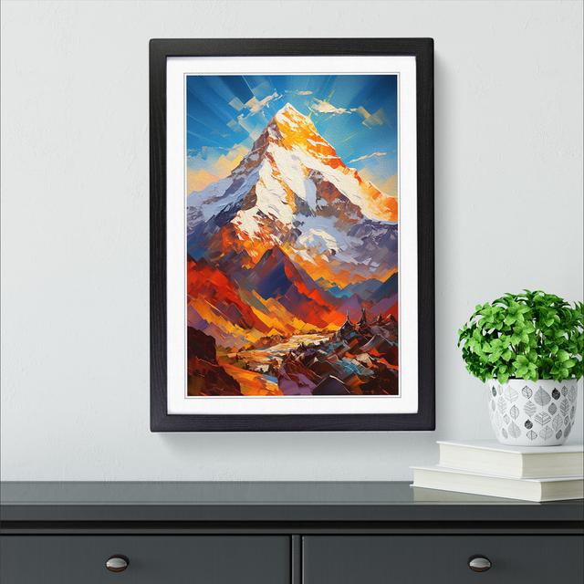 Mount Everest Abstract - Single Picture Frame Print on Wood Alpen Home Format: Black Framed, Size: 34cm H x 25cm W x 2cm D on Productcaster.