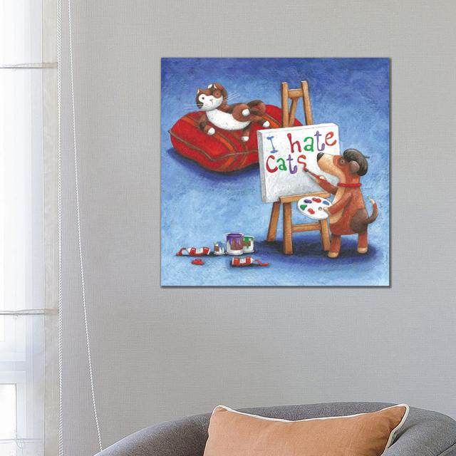 I Hate Cats by Peter Adderley - Wrapped Canvas Art Prints Zoomie Kids Size: 66.04cm H x 66.04cm W x 1.905cm D on Productcaster.