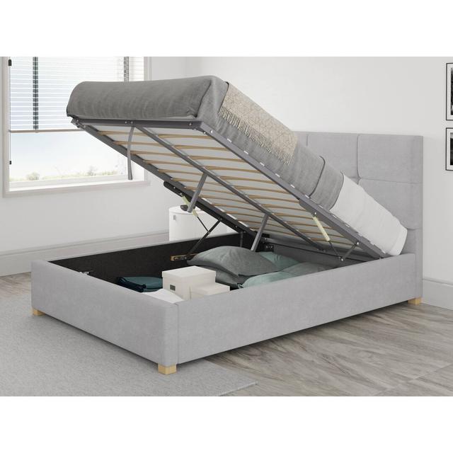 Moyers Upholstered Ottoman Bed Brayden Studio Size: Super King (6'), Colour: Silver on Productcaster.