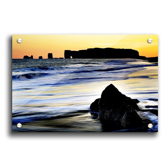 Distant Monument Ocean Sunset - Unframed Photograph Print on Paper East Urban Home Size: 21cm H x 29.7cm W on Productcaster.