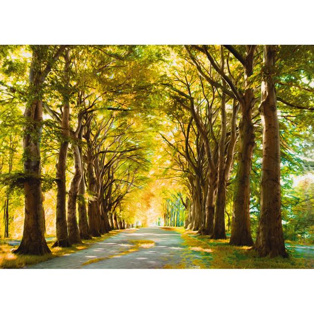 Greenpath In Woods - Wrapped Canvas Print 17 Stories Size: 30cm H x 46cm W x 3.8cm D on Productcaster.