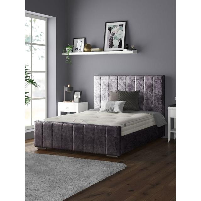 Menasha Upholstered Bed Frame Canora Grey Size: Super King (6'), Colour: Amethyst on Productcaster.