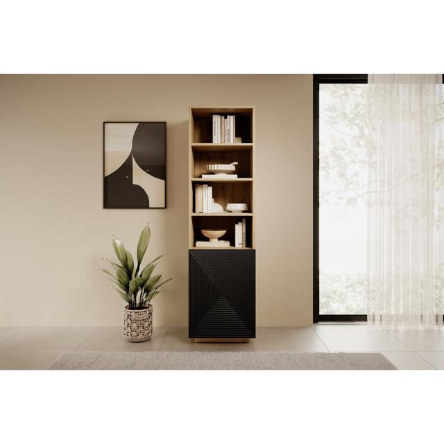 Ayliah 180cm H x 50cm W Standard Bookcase Brayden Studio Colour: Artisan/Black on Productcaster.