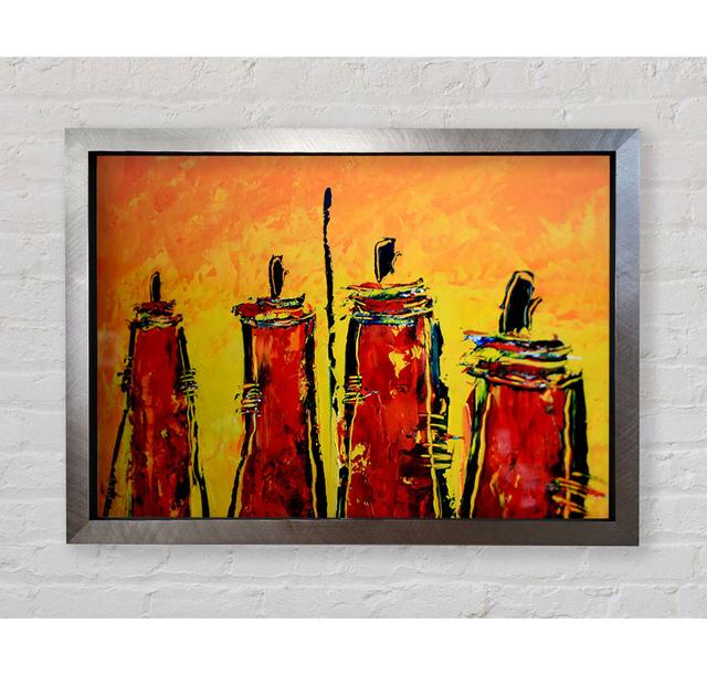 Masai Tribe - Single Picture Frame Art Prints Bright Star Size: 100.1cm H x 141.4cm W x 3.4cm D on Productcaster.