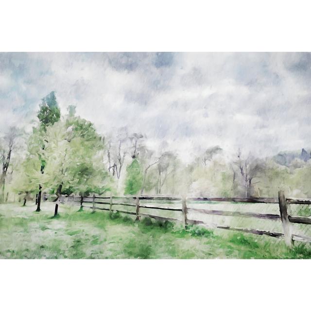 Scenic Fence by Kim Curinga - Wrapped Canvas Painting Rosalind Wheeler Size: 61cm H x 91cm W x 3.8cm D on Productcaster.