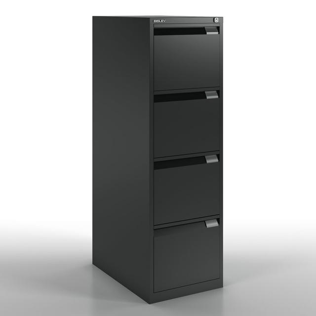 Aktenschrank mit 4 Schubladen Bisley Farbe: Schwarz on Productcaster.