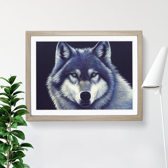 Wolf Portrait Vol.5 - Picture Frame Graphic Art Alpen Home Size: 34cm H x 46cm W, Frame Colour: Oak on Productcaster.