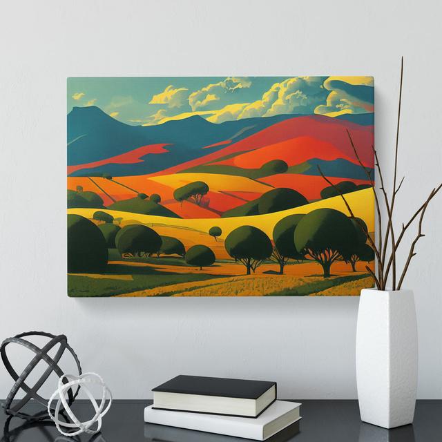 Frühlingslandschaft Wiese - Grafik auf Leinwand ClassicLiving Größe: 35 cm H x 50 cm B x 3 cm T on Productcaster.