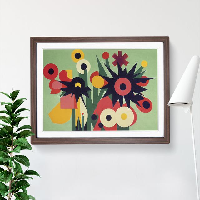 Boundless Abstract Flowers - Picture Frame Graphic Art 17 Stories Size: 25cm H x 34cm W x 2cm D, Frame Colour: Walnut Framed on Productcaster.