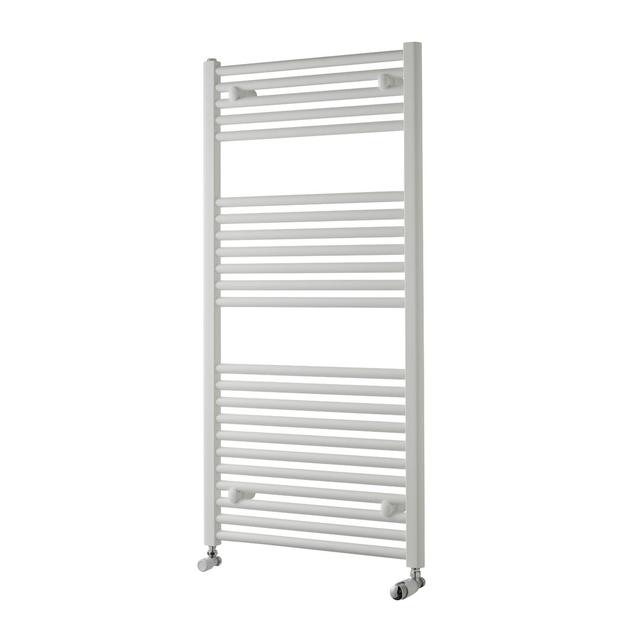 Straight Towel Rail Heated Towel Rails Towelrads Finish: White, Size: 50cm H x 50cm W x 8.8cm D on Productcaster.