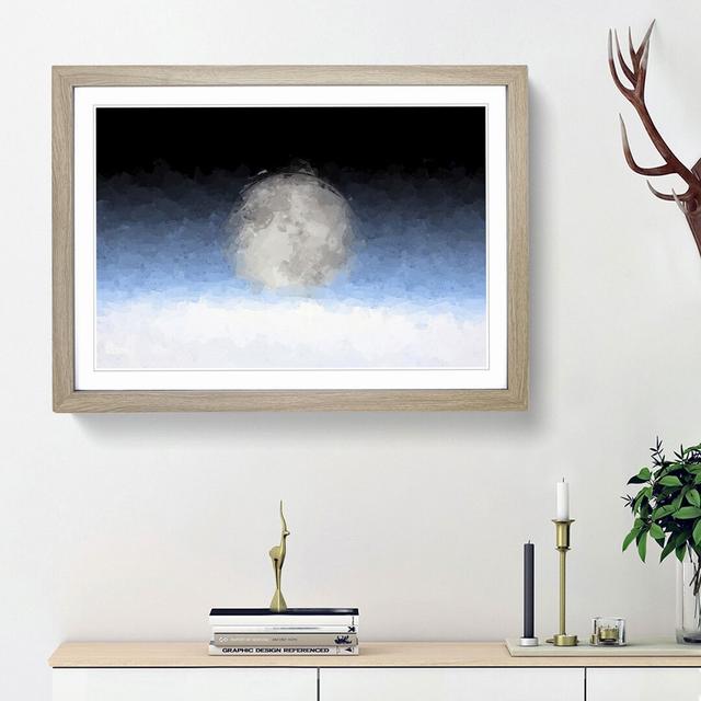 The Moon Above in Abstract - Picture Frame Graphic Art Print East Urban Home Size: 62cm H x 87cm W x 2cm D, Frame Option: Oak Framed on Productcaster.