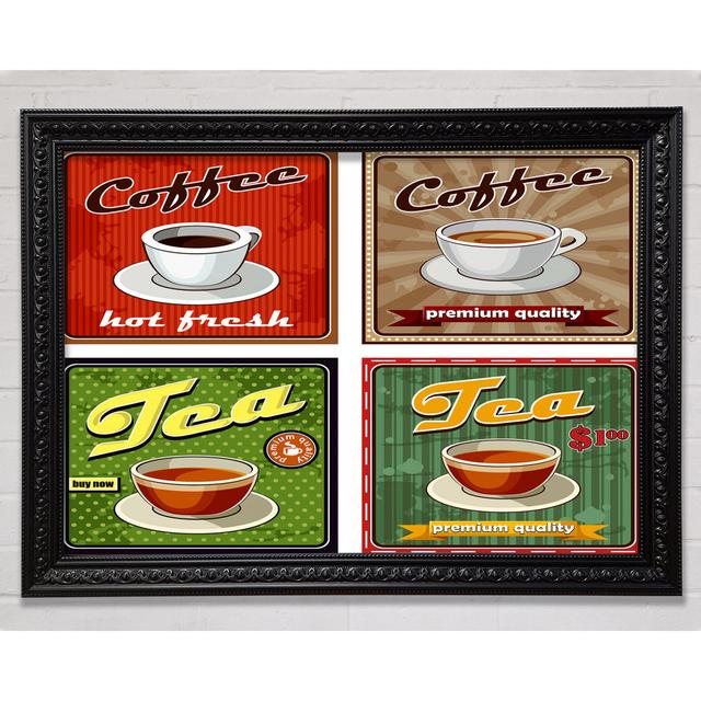 Retro Coffee Or Tea - Single Picture Frame Art Prints Rosalind Wheeler Size: 29.7cm H x 42cm W on Productcaster.