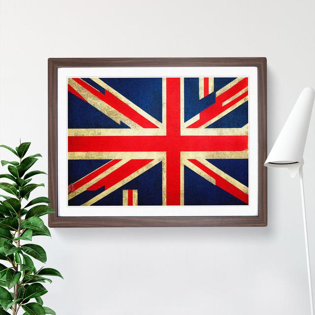 XH1022-327X Abstract Union Jack Flag Vol.6 - Single Picture Frame Print Brambly Cottage Frame Colour: Walnut, Size: 25cm H x 34cm W x 2cm D on Productcaster.