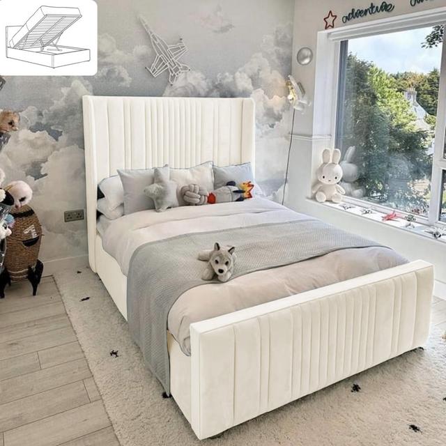 Zeta Upholstered UK Small Double - DE 120 X 190 Cm Bed Brayden Studio Colour: Cream on Productcaster.