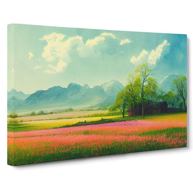 XXX-H1022-WF-8253X Spring Mountain View Vol.2 - Wrapped Canvas Print Alpen Home Size: 50cm H x 76cm W x 3cm D on Productcaster.