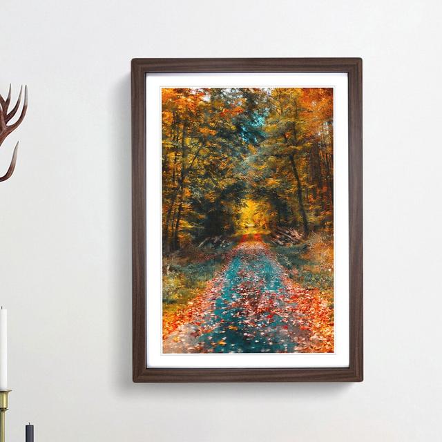 Endless Autumn Forest In Germany - Single Picture Frame Painting on MDF East Urban Home Size: 33cm H x 24cm W x 2cm D, Frame Option: Walnut Framed on Productcaster.