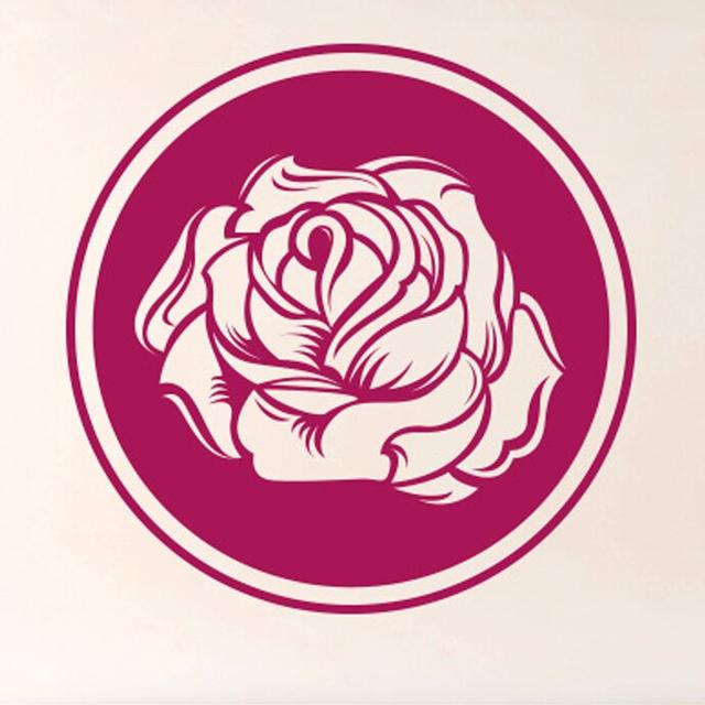 Circular Sweet Rose Wall Sticker 17 Stories Colour: Violet on Productcaster.