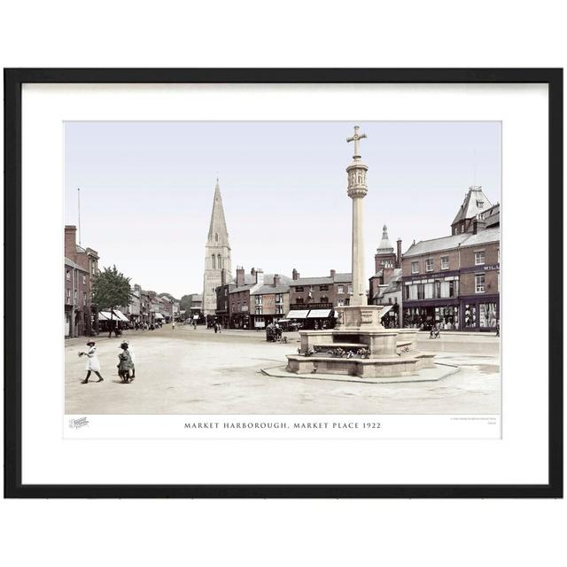 'Market Harborough, Market Place 1922' - Picture Frame Photograph Print on Paper The Francis Frith Collection Size: 63.3cm H x 83.5cm W x 2.3cm D on Productcaster.