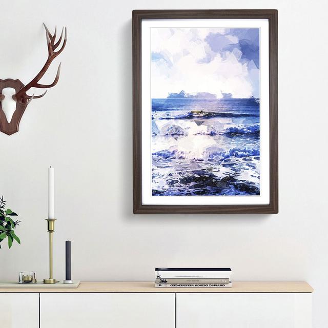 Surfing in Rhode Island in Abstract - Picture Frame Graphic Art Print East Urban Home Frame Option: Walnut Framed, Size: 65cm H x 48cm W x 2cm D on Productcaster.