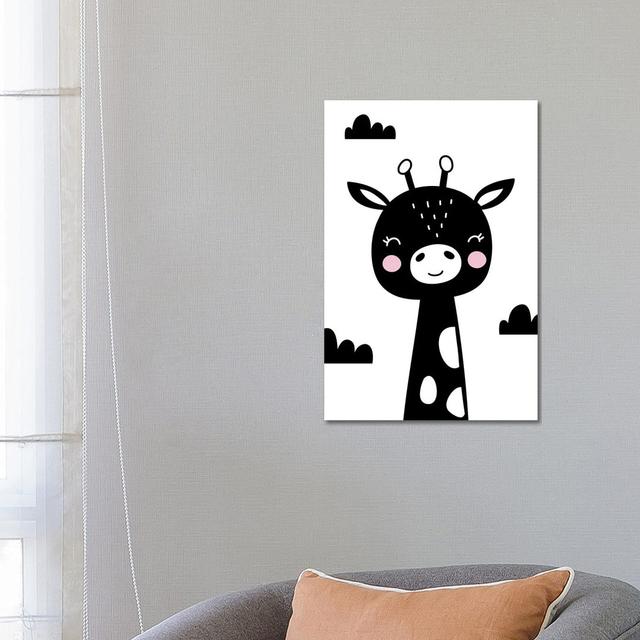 Giraffe Scandi Black - Wrapped Canvas Print Harriet Bee Size: 66.04cm H x 45.72cm W x 3.81cm D on Productcaster.