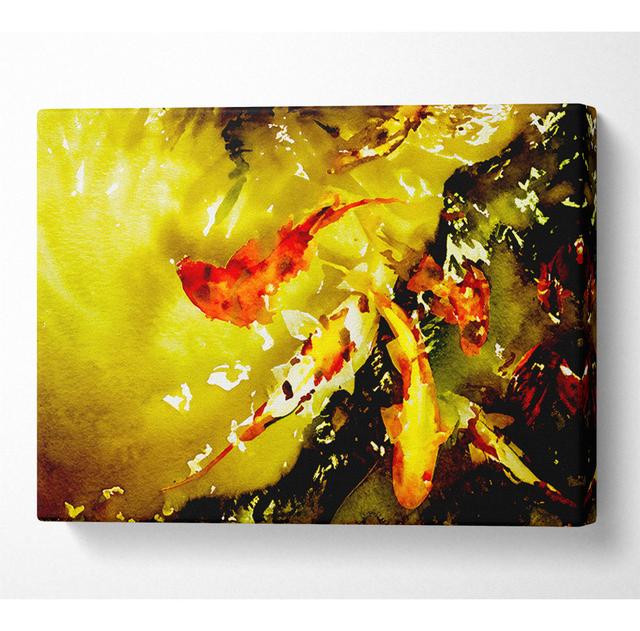 Carp Play - Wrapped Canvas Art Prints Bay Isle Home Size: 66cm H x 106.6cm W x 10cm D on Productcaster.