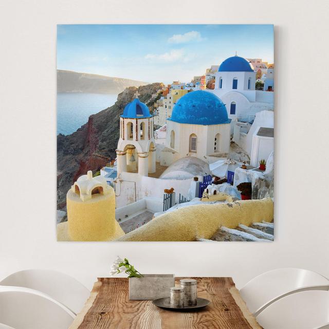 Leinwandbild Santorini East Urban Home Größe: 60 L x 60 B on Productcaster.