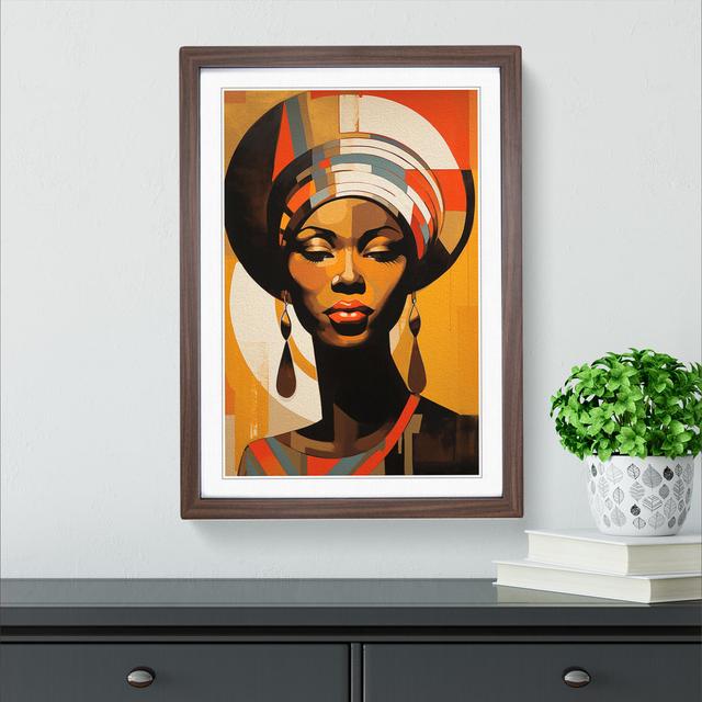 African Woman Constructivism No.3 Big Box Art Size: 34cm H x 25cm W x 2cm D, Frame Colour: Walnut on Productcaster.