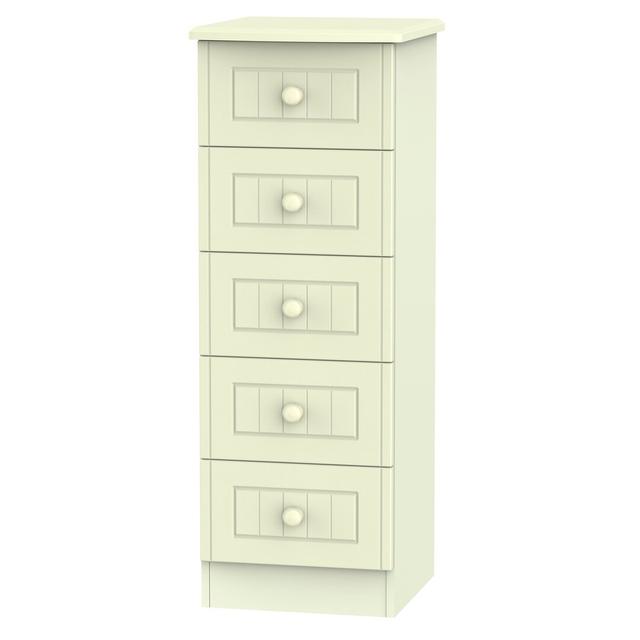 Fully Assembled Saxena 5 Drawer Chest Brambly Cottage Colour: Cream on Productcaster.