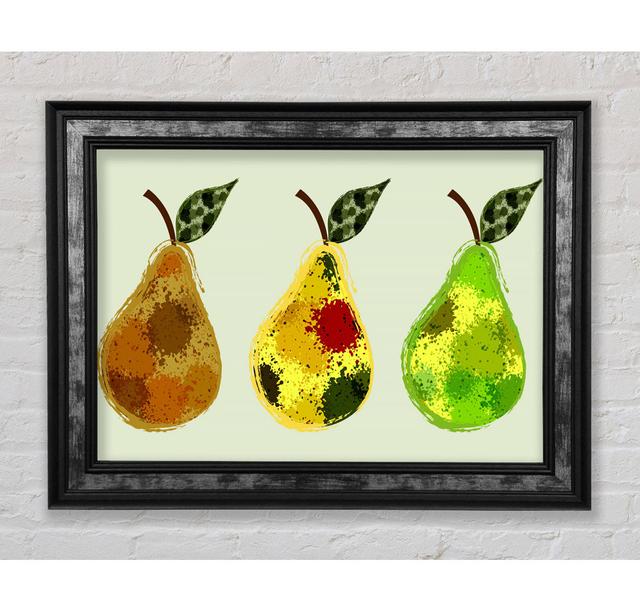 Trio Of Pears - Einzelner Bilderrahmen Kunstdrucke Ebern Designs Größe: 100 cm H x 141,4 cm B on Productcaster.