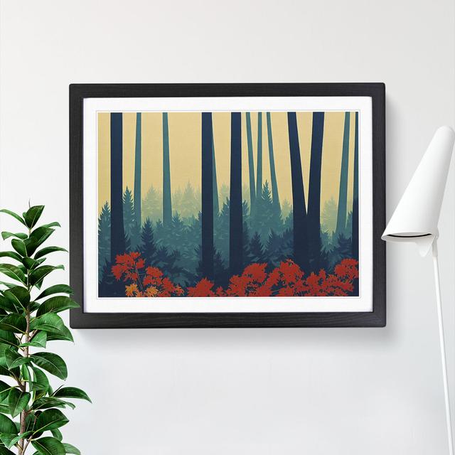 Spring Forest Art Deco Vol.1 - Picture Frame Graphic Art Alpen Home Format: Black Framed, Size: 46cm H x 64cm W x 2cm D on Productcaster.