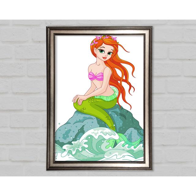 Mermaid Splash - Single Picture Frame Art Prints Bay Isle Home Size: 42cm H x 29.7cm W x 1.5cm D on Productcaster.