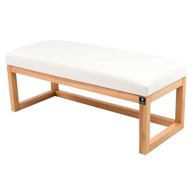 Faux Leather Bench M-Deko Upholstery: White, Size: 45cm H x 165cm W x 40cm D on Productcaster.