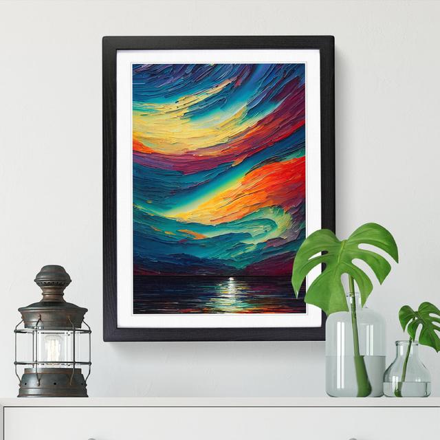 Northern Lights Painting Vol.7 - Picture Frame Print Metro Lane Size: 34cm H x 25cm W, Frame Option: Walnut on Productcaster.