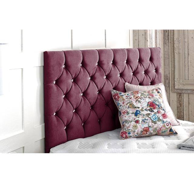 West Upholstered Headboard Mercer41 Size: Small Double (4'), Colour: Claret on Productcaster.