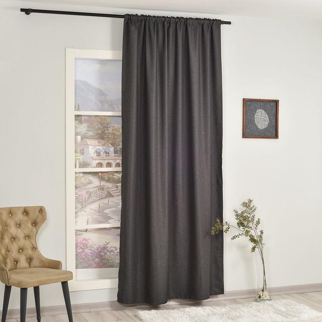 Thermo-Vorhang mit Schlaufen (1 Stück), blickdicht Lilijan Home & Curtain Panel-Größe: 280 cm B x 475 cm L, Farbe: Anthrazit on Productcaster.