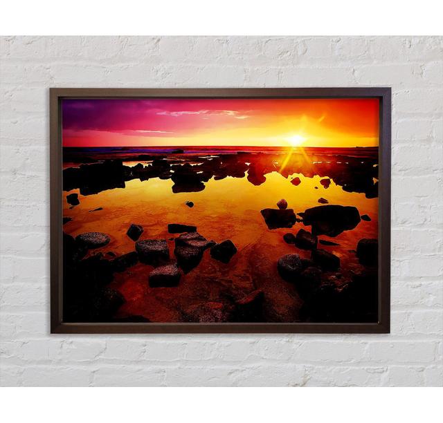 Sunbeams Over The Oceans Hide Away - Single Picture Frame Art Prints on Canvas Bright Star Size: 84.1cm H x 118.9cm W x 3.3cm D on Productcaster.