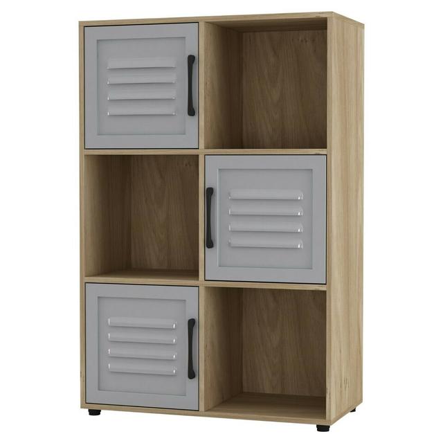 Berring Bookcase 17 Stories Colour: Oak/Grey on Productcaster.