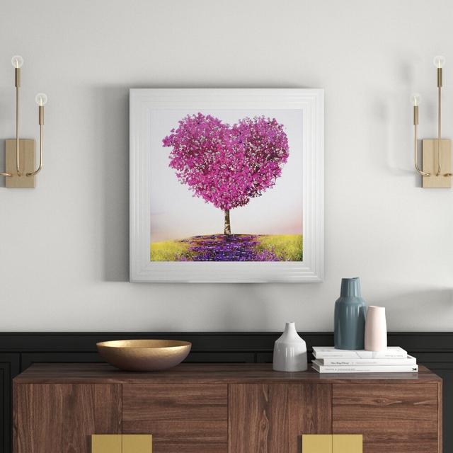 'Pink Tree of Love' Framed Graphic Art Print East Urban Home on Productcaster.