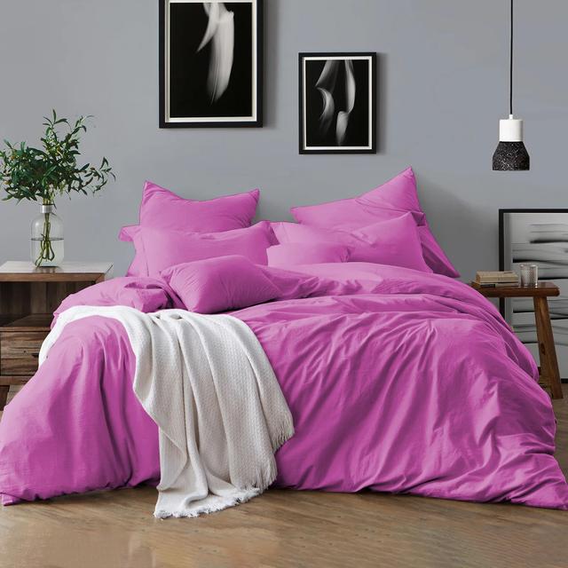 Klarita Duvet Cover Set Latitude Run Size: Single - 1 Pillowcase (50 x 75 cm), Colour: Purple on Productcaster.