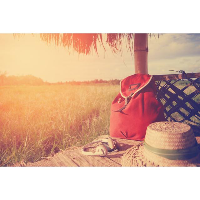 Hat and Backpack by Littlehenrabi - Wrapped Canvas Photograph 17 Stories Size: 30cm H x 46cm W on Productcaster.