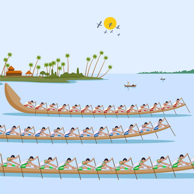 Boat Race of Kerala by Stockillustration - Wrapped Canvas Graphic Art Breakwater Bay Size: 51cm H x 51cm W on Productcaster.