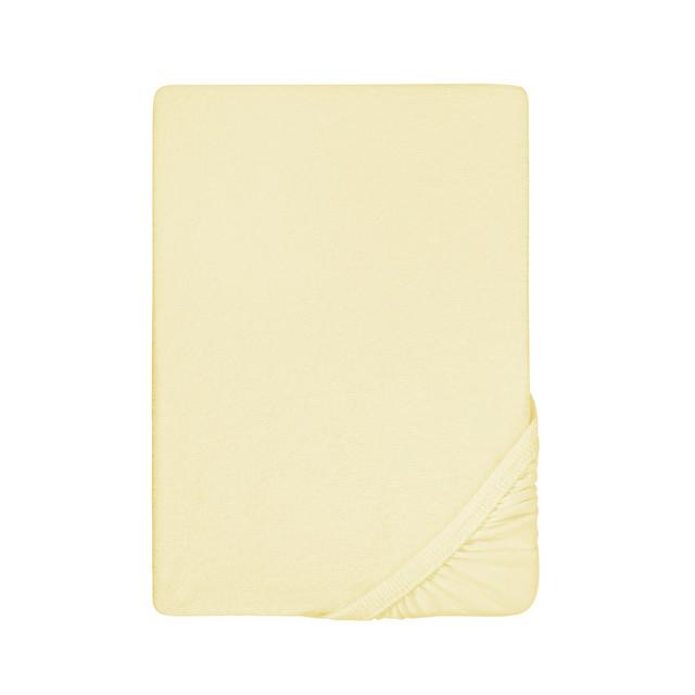 Cotton Blend Fitted Sheet biberna Colour: Light Yellow, Size: European Single (90 x 200 cm) on Productcaster.