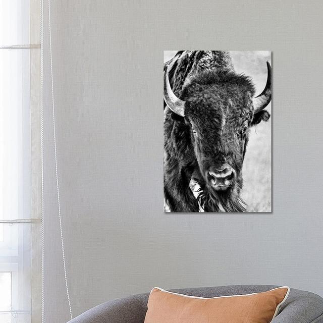 Buffalo Portrait by PHBurchett - Wrapped Canvas Painting Natur Pur Size: 66.04cm H x 45.72cm W x 3.81cm D on Productcaster.