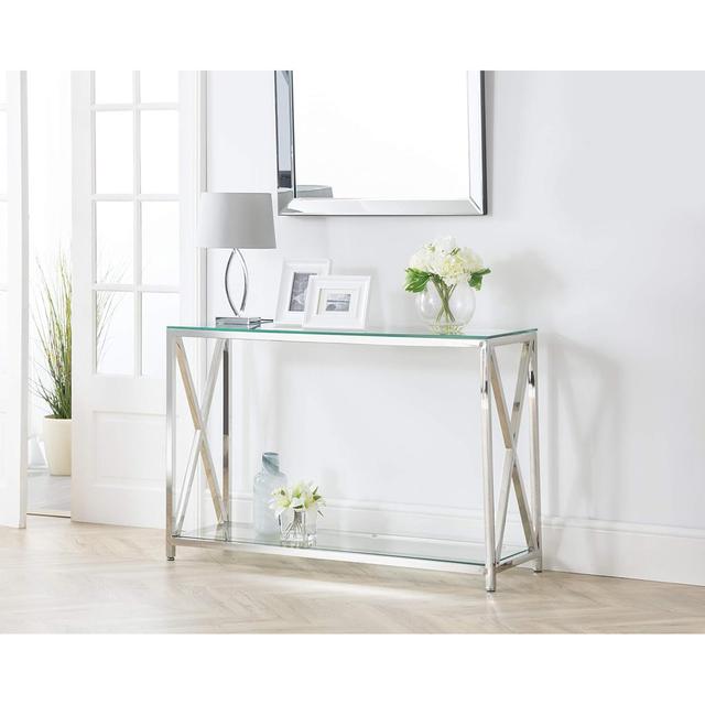 Trueblood Console Table Metro Lane Table Base Colour: Silver on Productcaster.