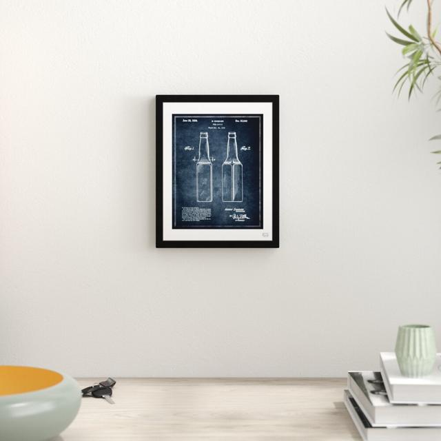 'Design for a Beer Bottle' Framed Graphic Art East Urban Home Size: 31cm H x 25cm W on Productcaster.